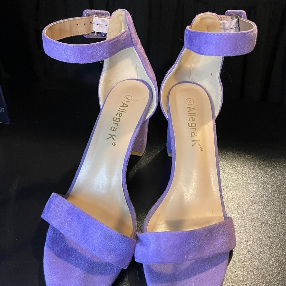 Purple Allegra K strappy heels